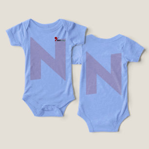 Moderner Anfangsbuchstabe N Monogramm Babys Bodysu