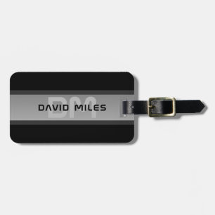 Moderner, anpassbarer Layierter Text   Schwarz & G Gepäckanhänger