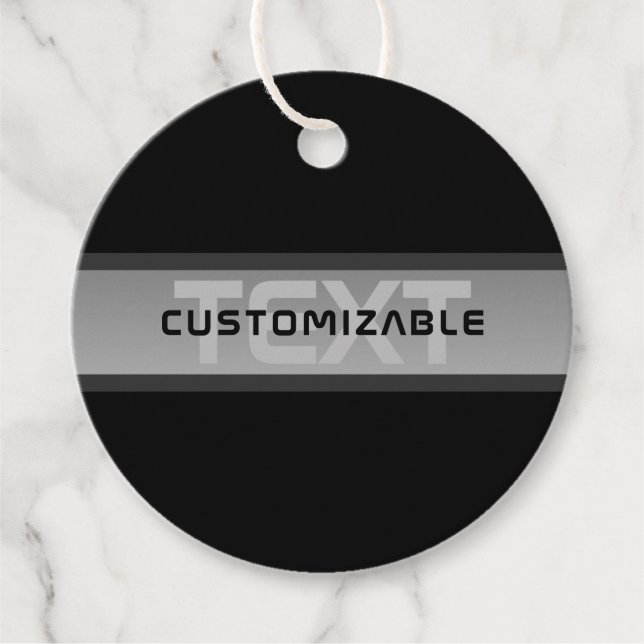 Moderner, anpassbarer Layierter Text | Schwarz & G Geschenkanhänger (Vorderseite)