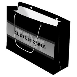 Moderner, anpassbarer Layierter Text | Schwarz & G Große Geschenktüte