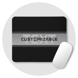 Moderner, anpassbarer Layierter Text | Schwarz & G Mousepad