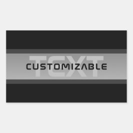 Moderner, anpassbarer Layierter Text | Schwarz & G Rechteckiger Aufkleber