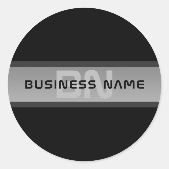 Moderner, anpassbarer Layierter Text | Schwarz & G Runder Aufkleber (Vorderseite)