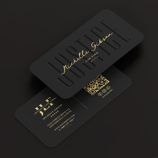 Moderner Anwalt Notary Monogram Black Visitenkarte
