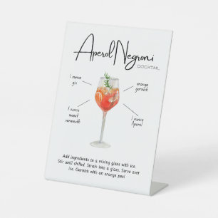 Moderner Aperol Negroni Cocktail Sockelschild