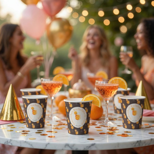 Moderner Aperol Spritz Junggesellinnenabschied-Pap Pappbecher (Von Creator hochgeladen)