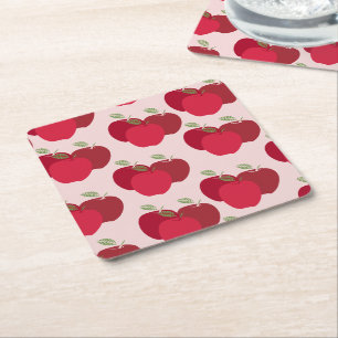 Moderner Apfeldruck Dekoratives Papier-Tablett Rechteckiger Pappuntersetzer