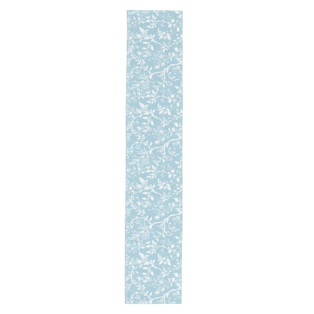 Moderner Aqua Floral Medium Tischläufer (Vorderseite)