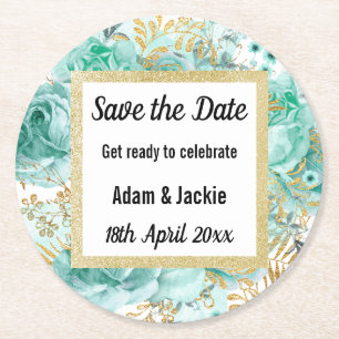 MODERNER AQUA GOLD SAVE THE DATE UNTERSETZER