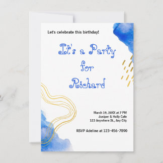 Moderner AquarellGeburtstag Einladung