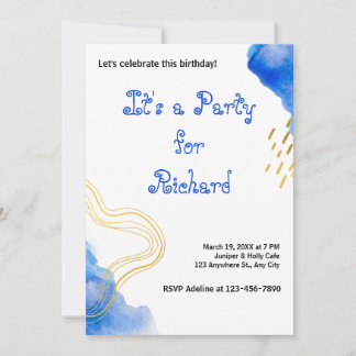 Moderner AquarellGeburtstag Einladung