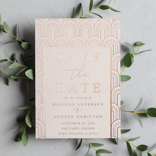 Moderner Arch Deko Wedding Save the Date Folieneinladung