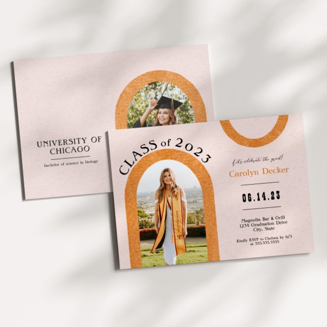 Moderner Arch Foto Abschluss Einladung (Von Creator hochgeladen)