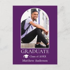 Moderner Arch Grad Cap Lila Abschluss Postkarte
