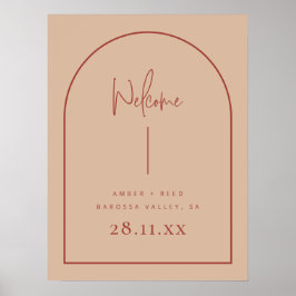 Moderner Arch Terracotta Blush Palm Wedding Willko Poster