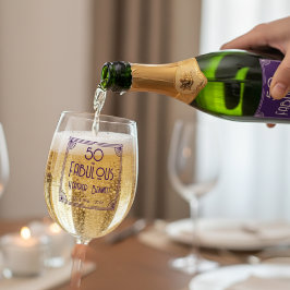 Moderner Art Deco 50. und Fabulous Geburtstag Weinglas Ohne Stiel