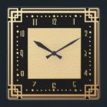 Moderner Art Deco Stil Quadratische Wanduhr<br><div class="desc">Hier ist ein anderes Deko-Stilgesicht,  das ich gemacht habe. Es handelt sich um eine Uhr für zeitgenössische Kunst im Deko mit Deko-Stil. Eine tolle Uhr,  um von Ihrem Wohnzimmer aus Set zu machen. Die Zahlen auf dieser Uhr sind in einem Art Deko Schriftart. Eine raffinierte Wanduhr für Ihre Zuhause.</div>
