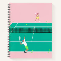 Moderner Art Tennis Match Player Rosa Grün