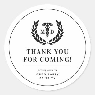 Moderner Arzt für Medizin Abschluss Vielen Dank Runder Aufkleber