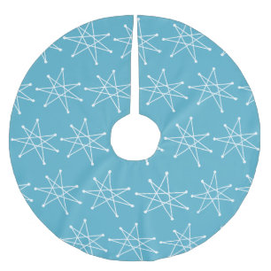 Moderner atomarer Weihnachtsstar Blue aus dem Mitt Polyester Weihnachtsbaumdecke