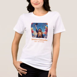 Moderner Aufkleber für Abschlussfotos mit goldener Tri-Blend Shirt