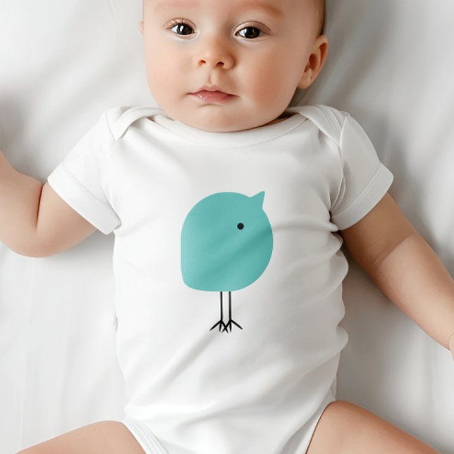 Moderner Baby Chick Bodysuit Türkis Strampler (Von Creator hochgeladen)