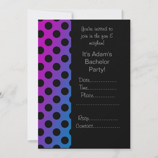 MODERNER BACHELOR PARTY INVITATIONS Spot Einladung (Vorderseite)