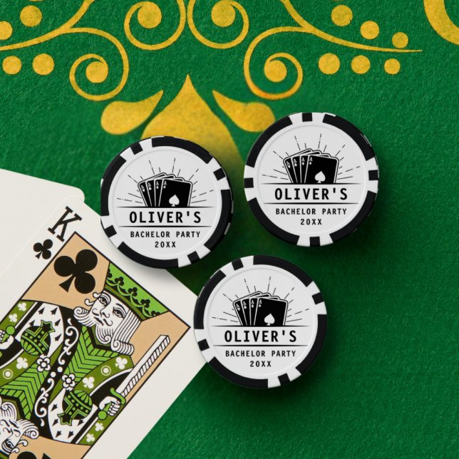 Moderner Bachelor Party Poker Casino Pokerchips (Von Creator hochgeladen)