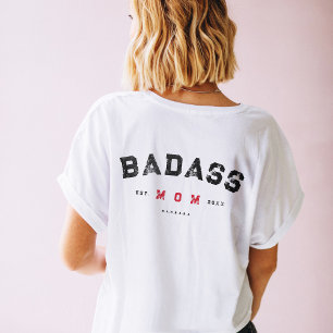 Moderner BADASS MAMA Single Starke Mama T - Shirt