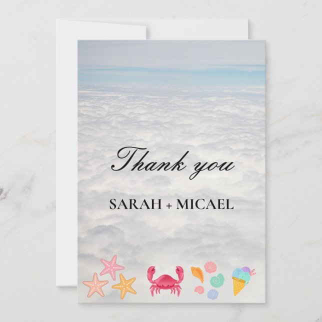 Moderner Badestrand Sommer Beach Dankeskarte (Vorderseite)