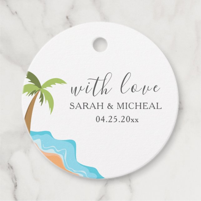 Moderner Badestrand Sommer Beach Geschenkanhänger (Vorderseite)