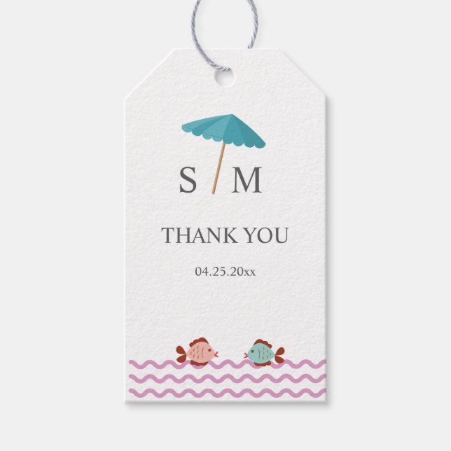 Moderner Badestrand Sommer Beach Geschenkanhänger (Vorderseite)