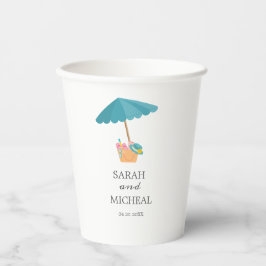 Moderner Badestrand Sommer Beach Pappbecher