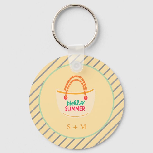 Moderner Badestrand Sommer Beach Schlüsselanhänger (Vorderseite)