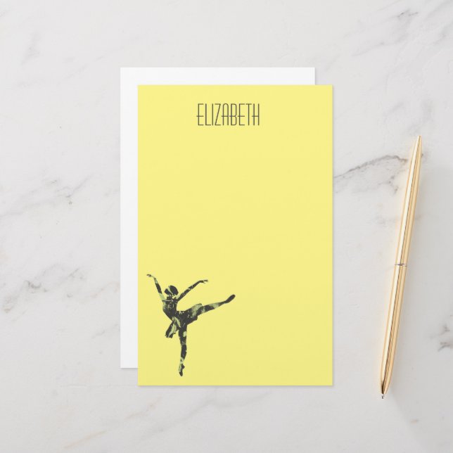 Moderner Balletttänzer, moderner Tanz Briefpapier (Vorderseite/Rückseite Beispiel)