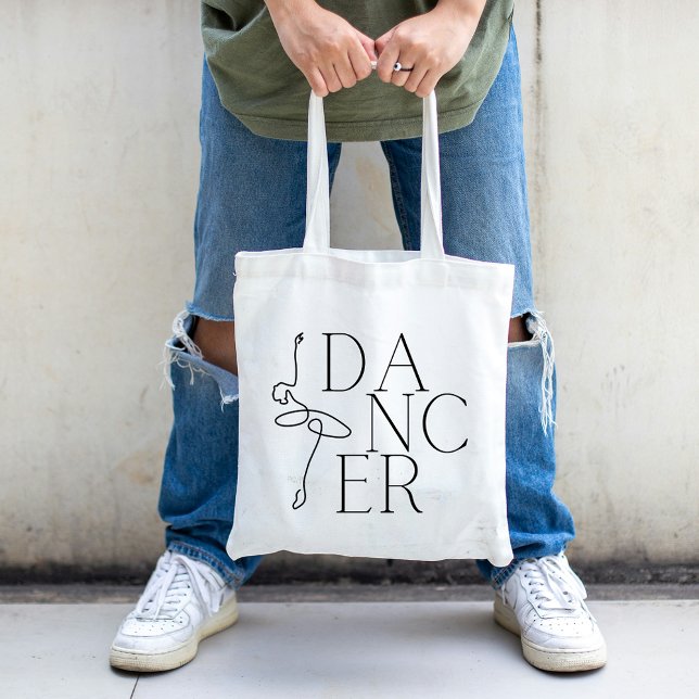 Moderner Balletttänzer Schwarz-weiß Tragetasche (Modern Dancer Black White Tote Bag)