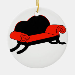 Moderner Banquette mit den hölzernen Beinen Keramikornament