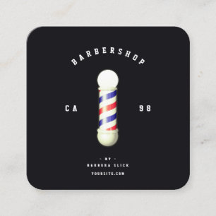 Moderner Barbershop Haircut Barber's Pole Barber Quadratische Visitenkarte