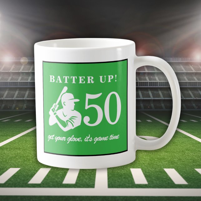 Moderner Baseballspieler Männer 50. Geburtstag Kaffeetasse (Von Creator hochgeladen)