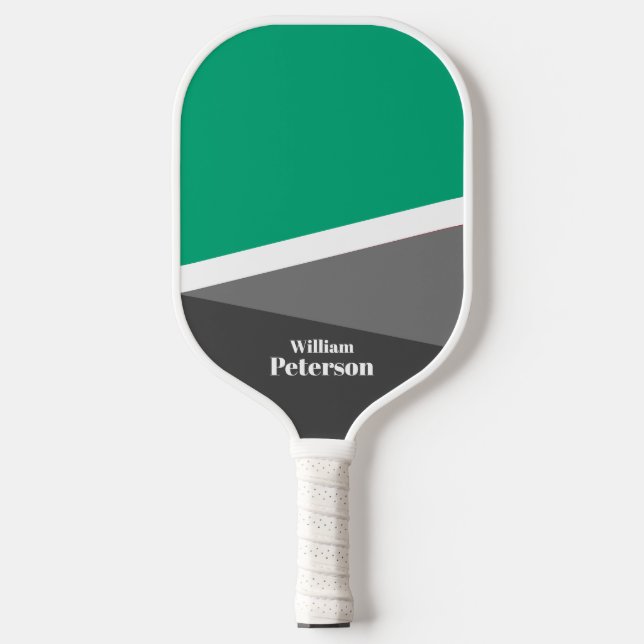 Moderner Basic Minze Green Gray Shades Individuell Pickleball Schläger (Vorderseite)