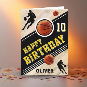 Moderner Basketball-Ball-Spieler zum Geburtstag Karte