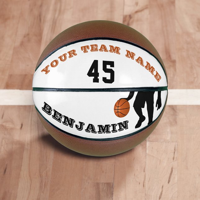 Moderner Basketball mit Name des Spielerteams (Von Creator hochgeladen)