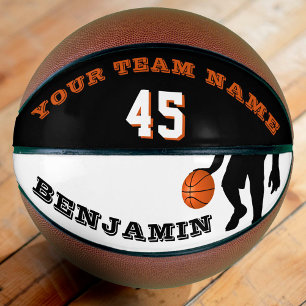 Moderner Basketball mit Teamname und -nummer