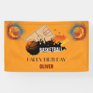 Moderner Basketball-Sportler Geburtstagsparty Banner