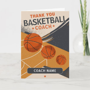 Moderner Basketball-Teamspieler-Trainer Dankeskarte