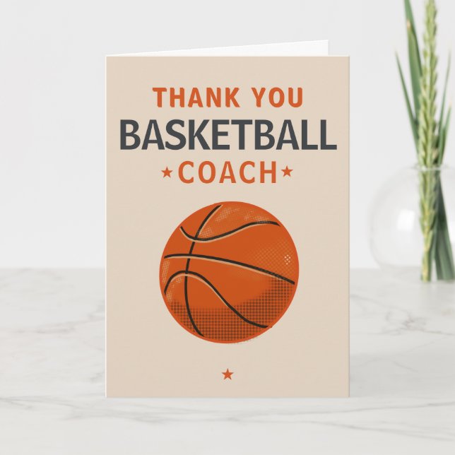 Moderner Basketball-Teamspieler-Trainer Dankeskarte (Vorderseite)