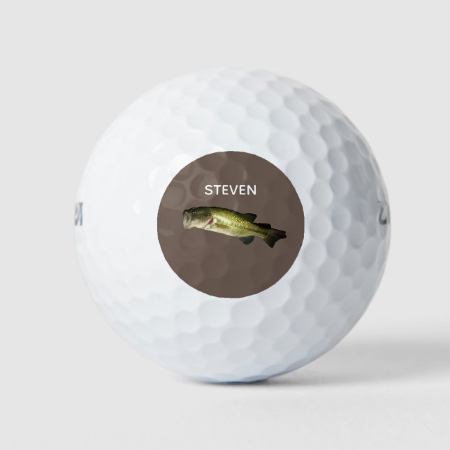 Moderner Bassfang Personalisiert Golfball (Vorderseite)