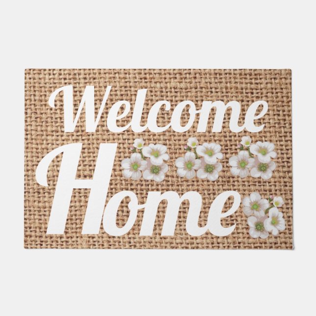 Moderner Bauernhof begraben natürliche Blume Liebe Fußmatte (Vorderseite)