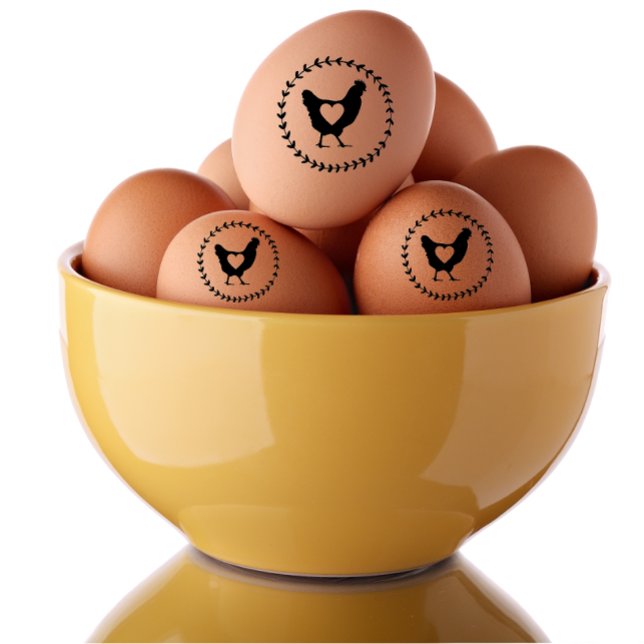 Moderner Bauernhof Liebe Frische Hühnereier Gummistempel (modern farm fresh egg stamp)