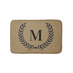 Moderner Bauernstil-Laurel mit Monogram Badematte